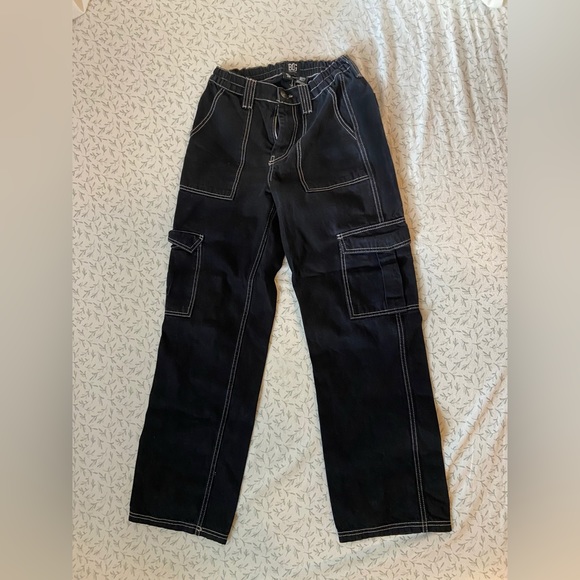 BDG Urban Outfitters Contrast Stitch Jeans/Cargos Black - Picture 2 of 6